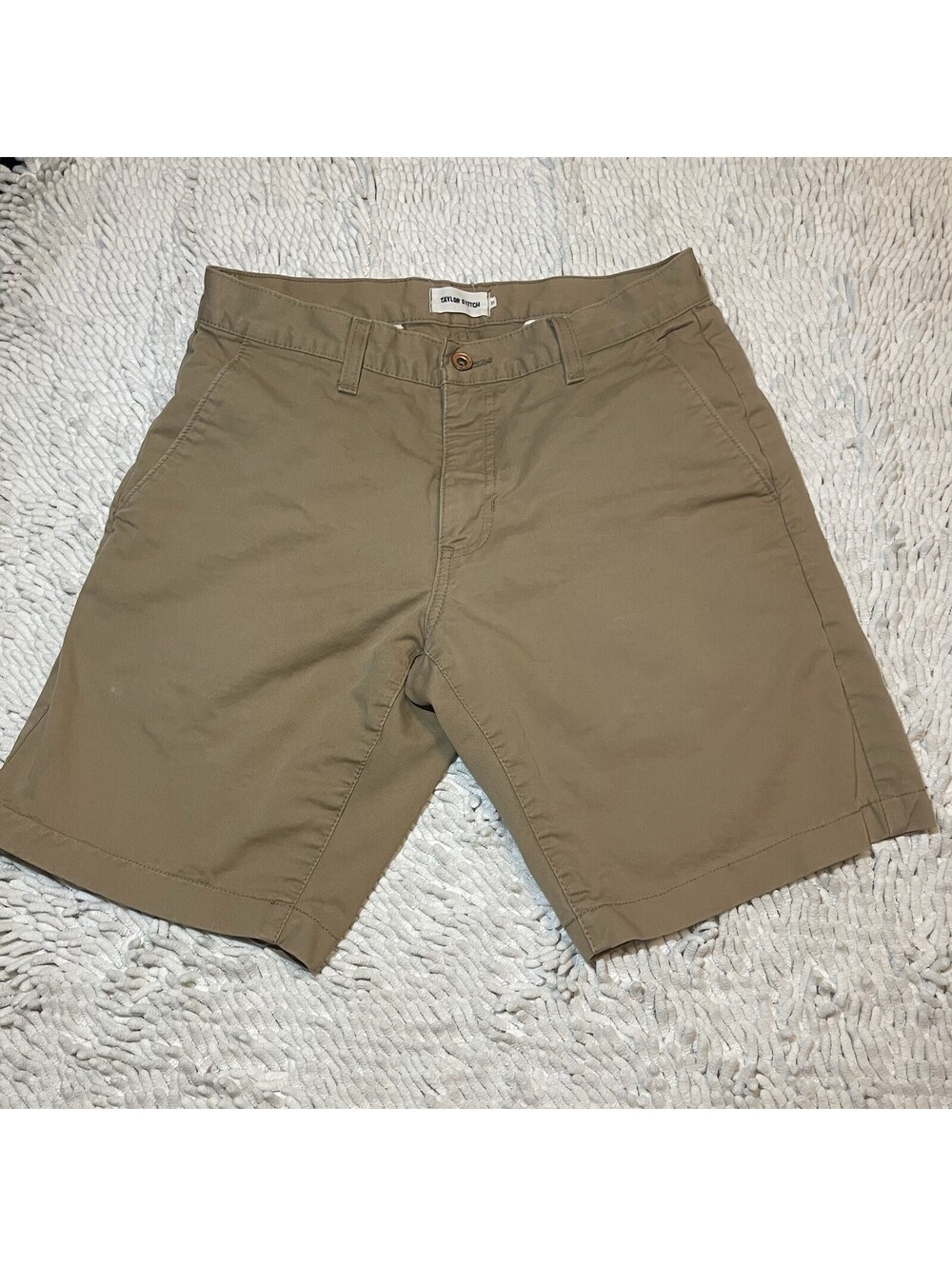 Taylor Stitch Chino Shorts Mens 31 (Fit 32) Organic Cotton Khaki Beige Casual 8"